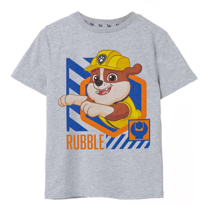 Grey Marl - Front - Paw Patrol Boys Rubble T-Shirt