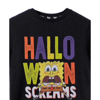 Black - Back - SpongeBob SquarePants Childrens-Kids Halloween Screams T-Shirt
