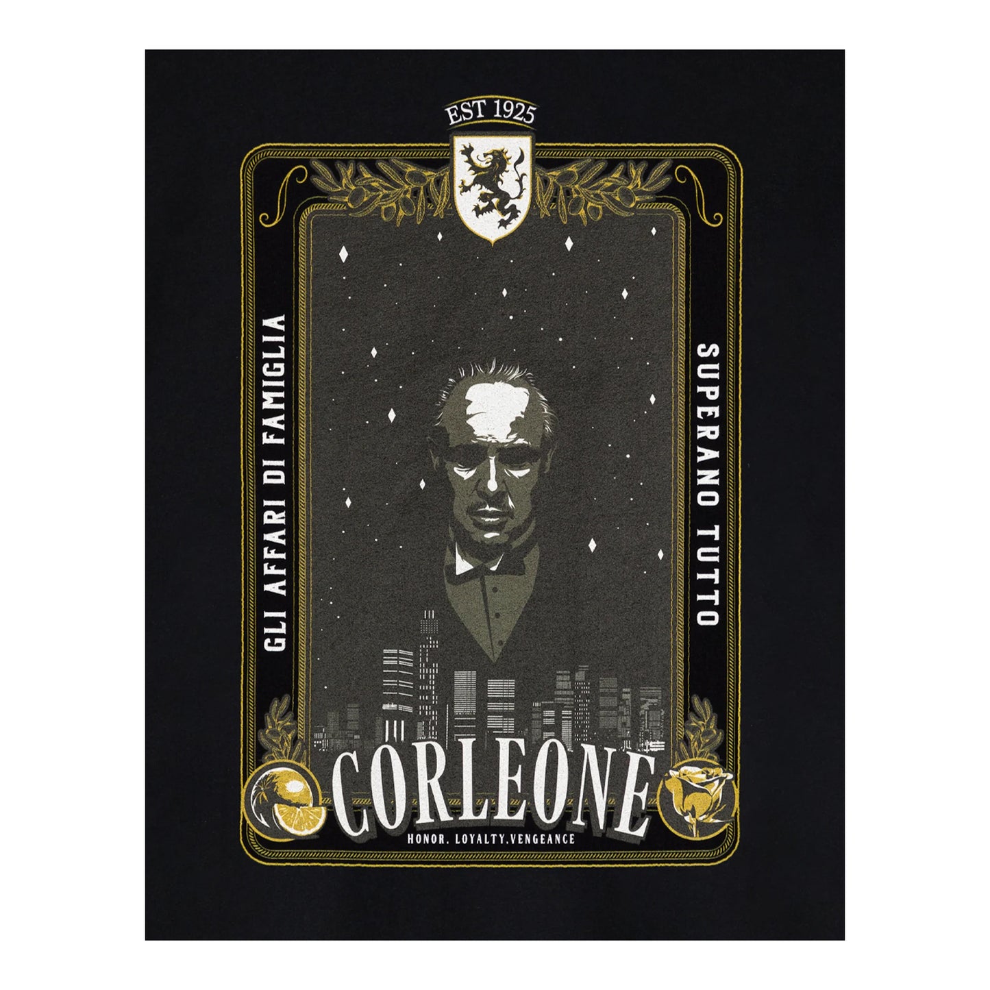 Black - Side - The Godfather Mens EST 1925 T-Shirt
