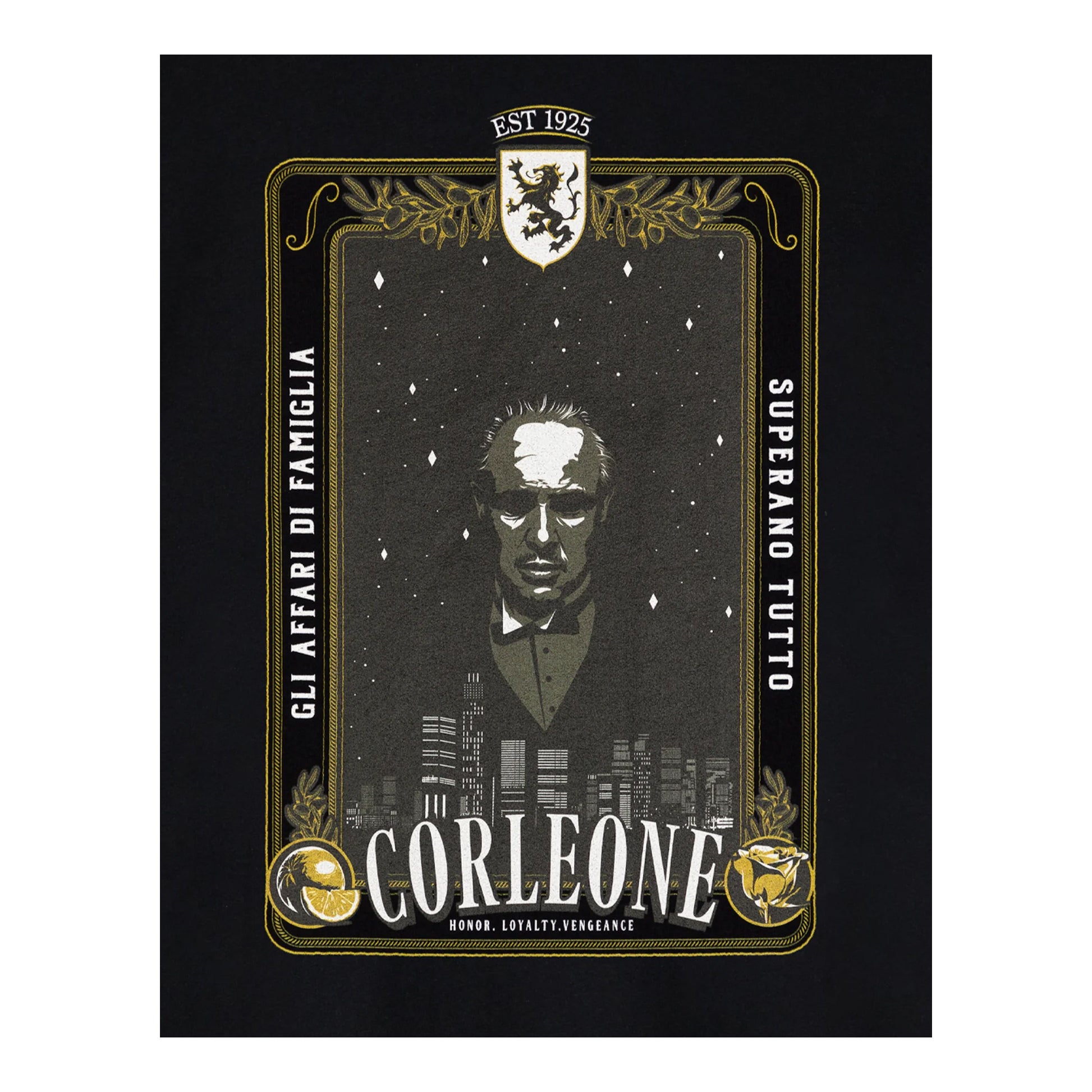 Black - Side - The Godfather Mens EST 1925 T-Shirt