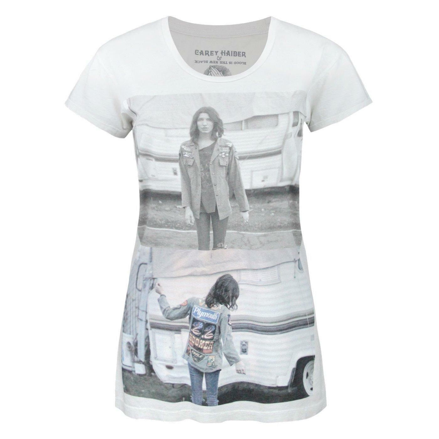 White - Front - Blood Is The New Black Womens-Ladies Printed T-Shirt