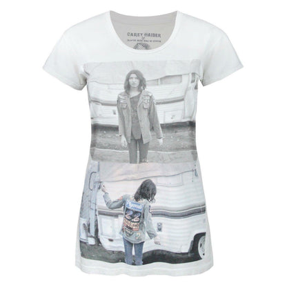 White - Front - Blood Is The New Black Womens-Ladies Printed T-Shirt