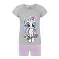 Grey-Lilac - Front - My Little Pony Childrens-Kids Rarity Short Pyjama Set