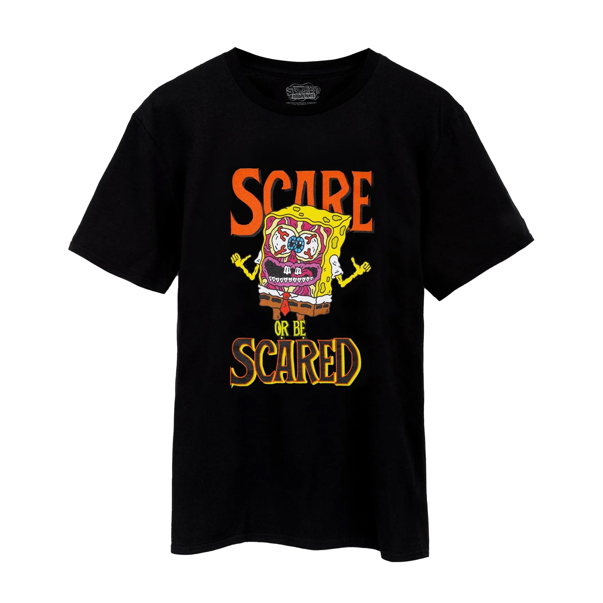 Black - Front - SpongeBob SquarePants Mens Scare Or Be Scared T-Shirt
