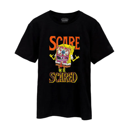 Black - Front - SpongeBob SquarePants Mens Scare Or Be Scared T-Shirt