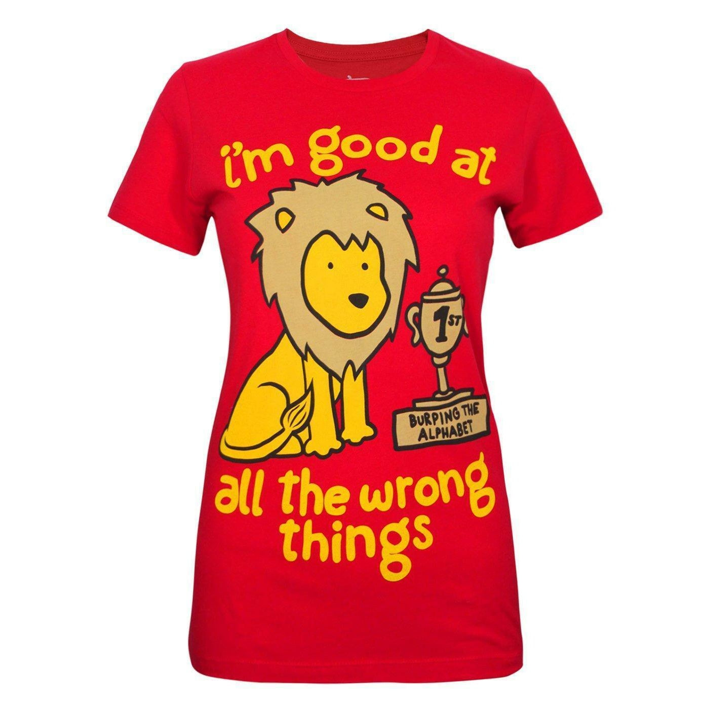 Red - Front - Goodie Two Sleeves Womens-Ladies Wrong Things T-Shirt