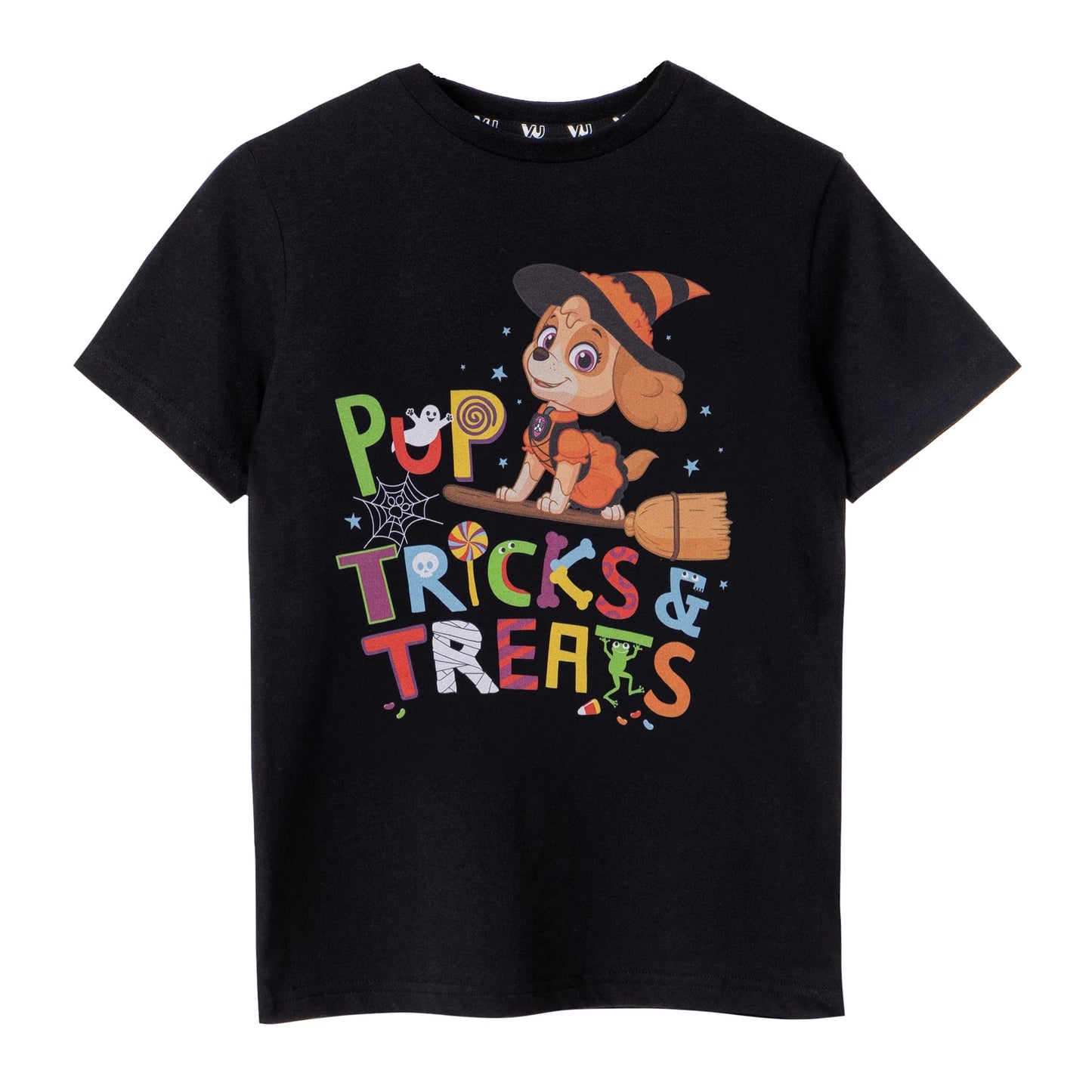 Black - Front - Paw Patrol Girls Trick & Treats T-Shirt