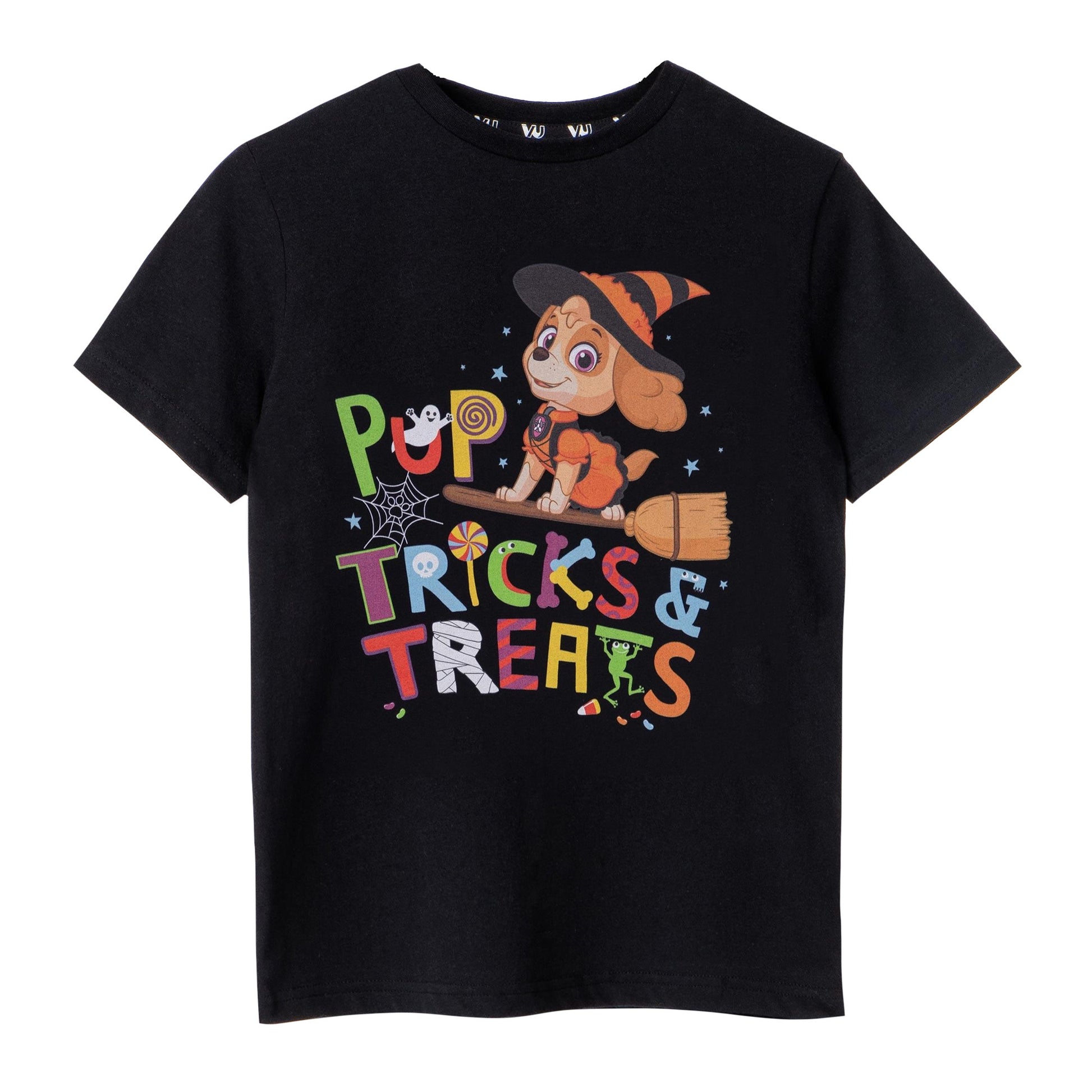Black - Front - Paw Patrol Girls Trick & Treats T-Shirt