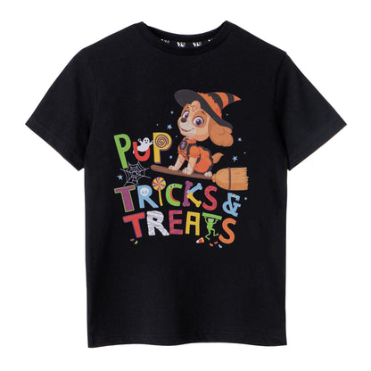 Black - Front - Paw Patrol Girls Trick & Treats T-Shirt