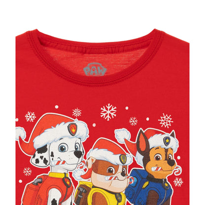 Red - Side - Paw Patrol Boys Merry Christmas T-Shirt