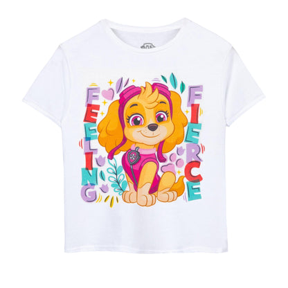 White - Front - Paw Patrol Girls Feeling Fierce T-Shirt