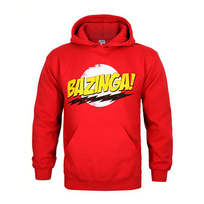 Red - Front - Big Bang Theory Mens Bazinga! Hoodie