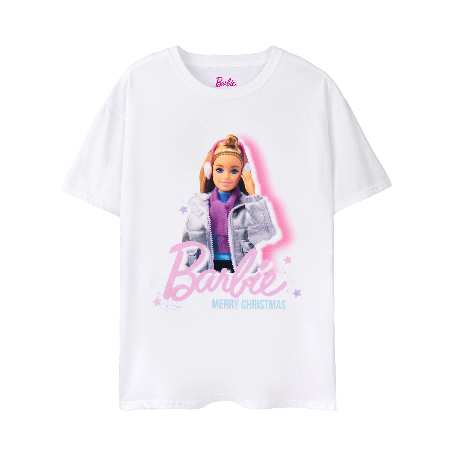 White - Front - Barbie Womens-Ladies Christmas T-Shirt