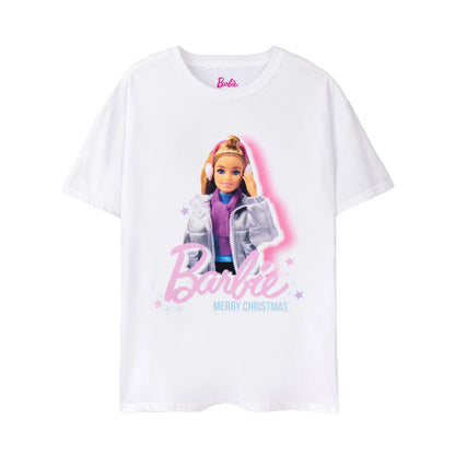 White - Front - Barbie Womens-Ladies Christmas T-Shirt