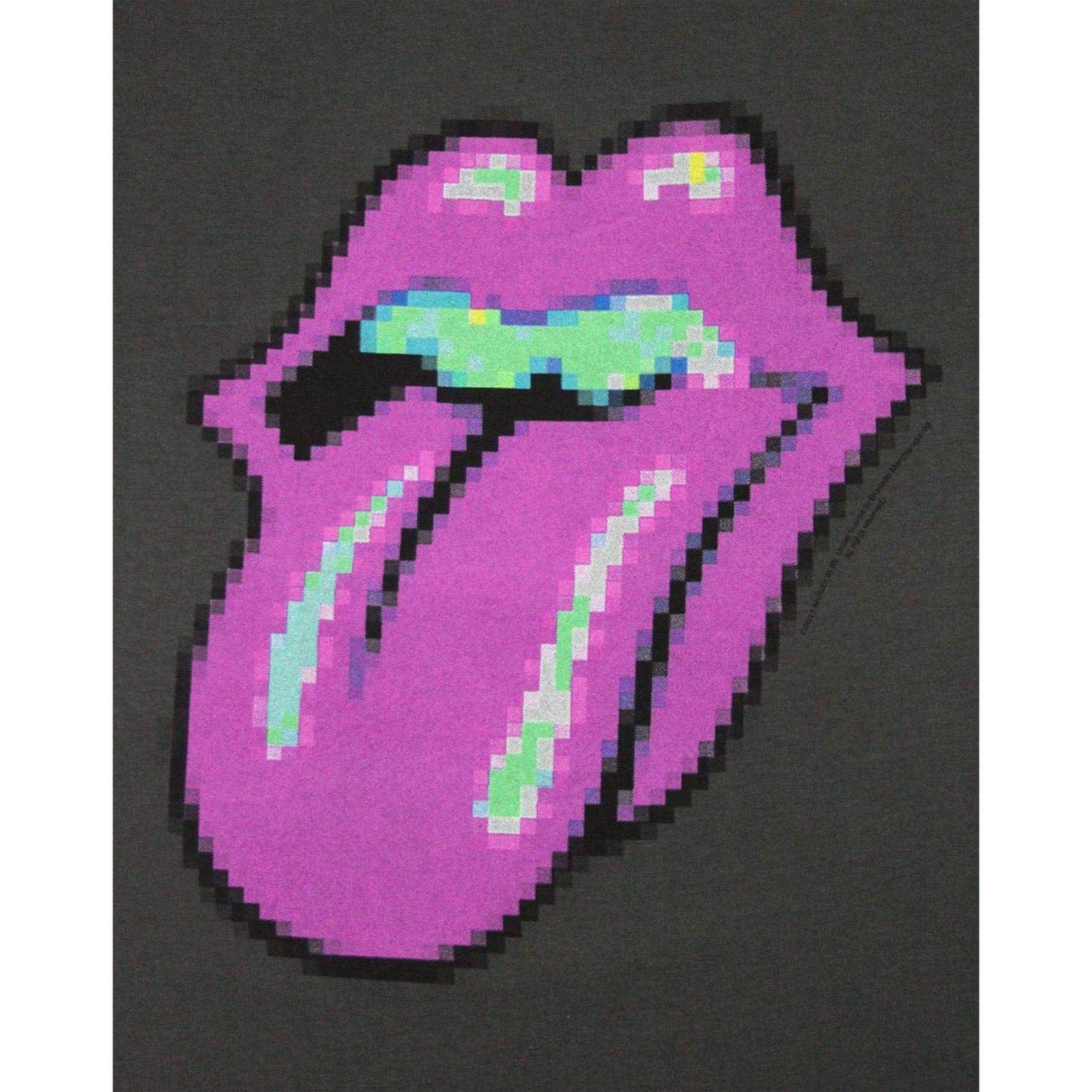 Charcoal - Back - Amplified Womens-Ladies Pixel Lick The Rolling Stones Tank Top