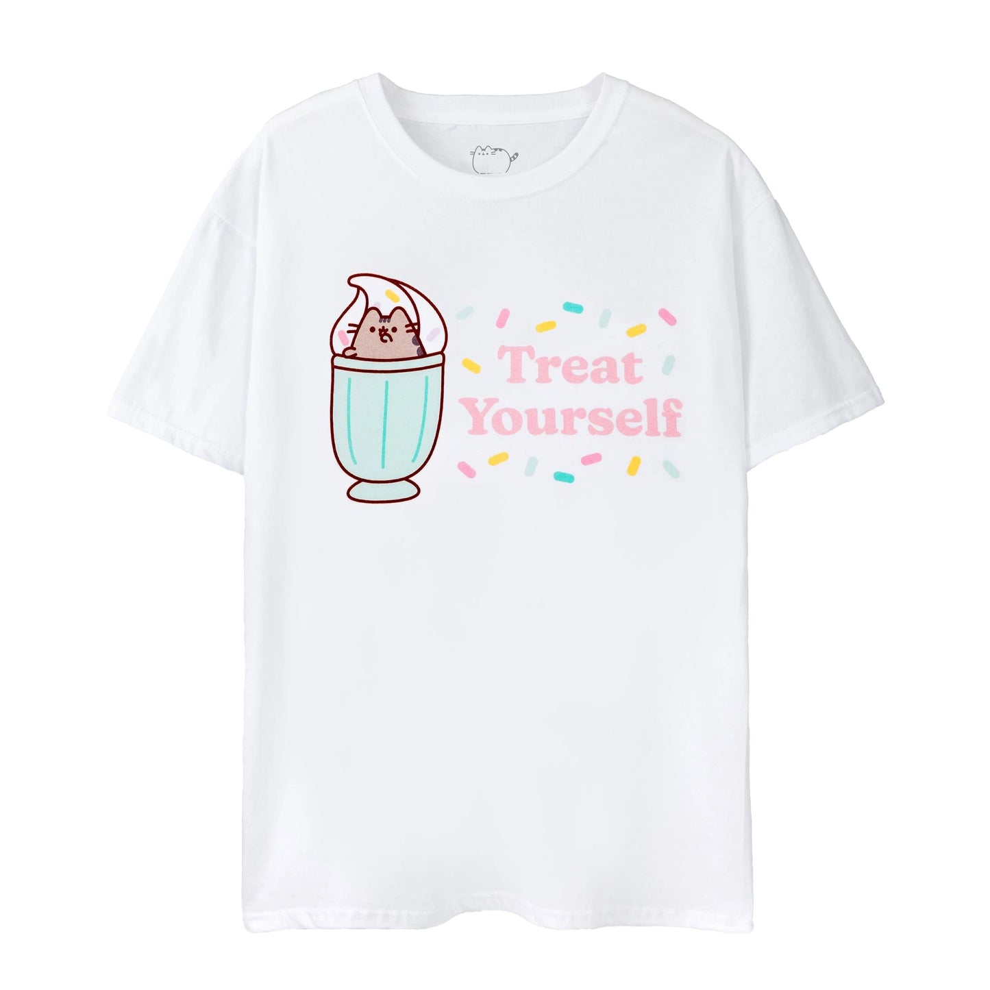 White - Front - Pusheen Womens-Ladies Treat Yourself T-Shirt