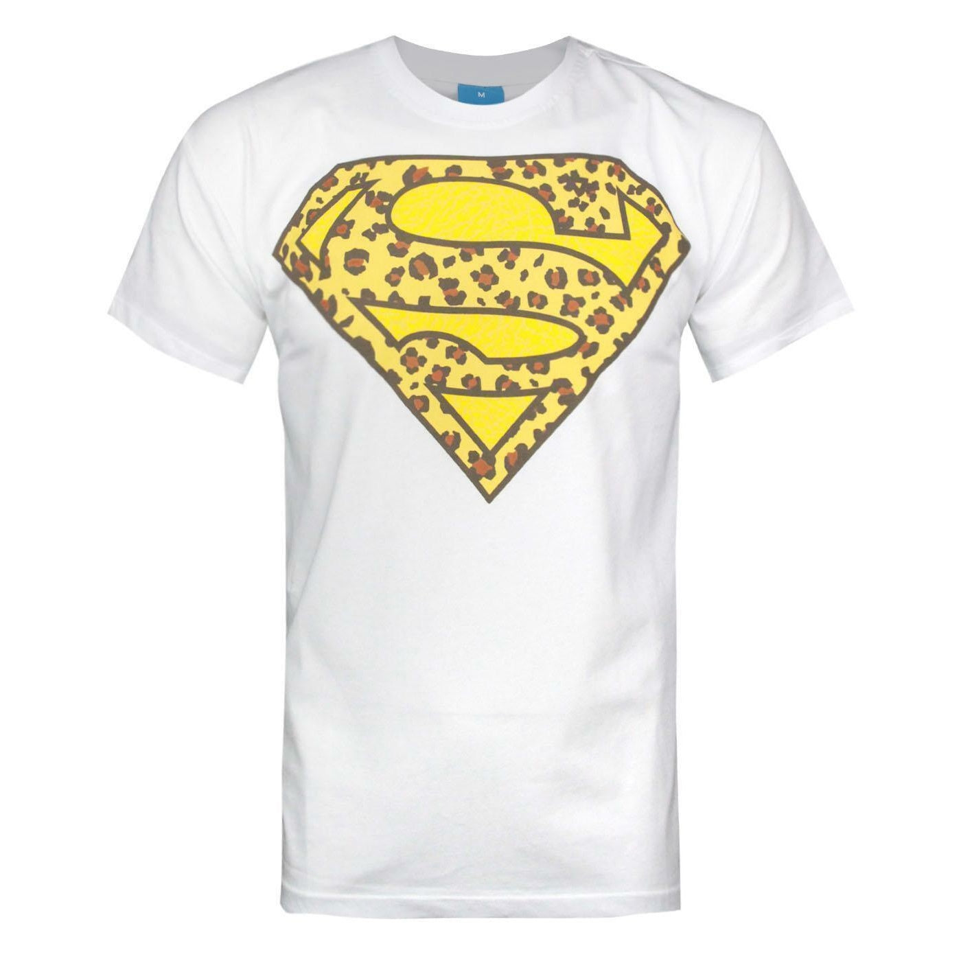 White - Front - Addict Mens Leopard Symbol Superman T-Shirt
