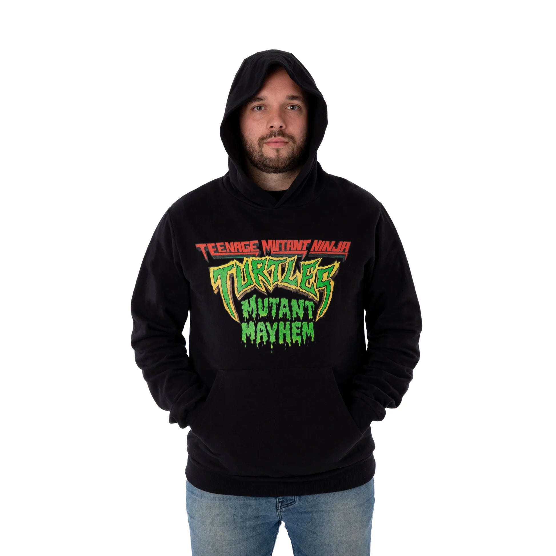 Black - Side - Teenage Mutant Ninja Turtles Mens Mayhem Logo Hoodie