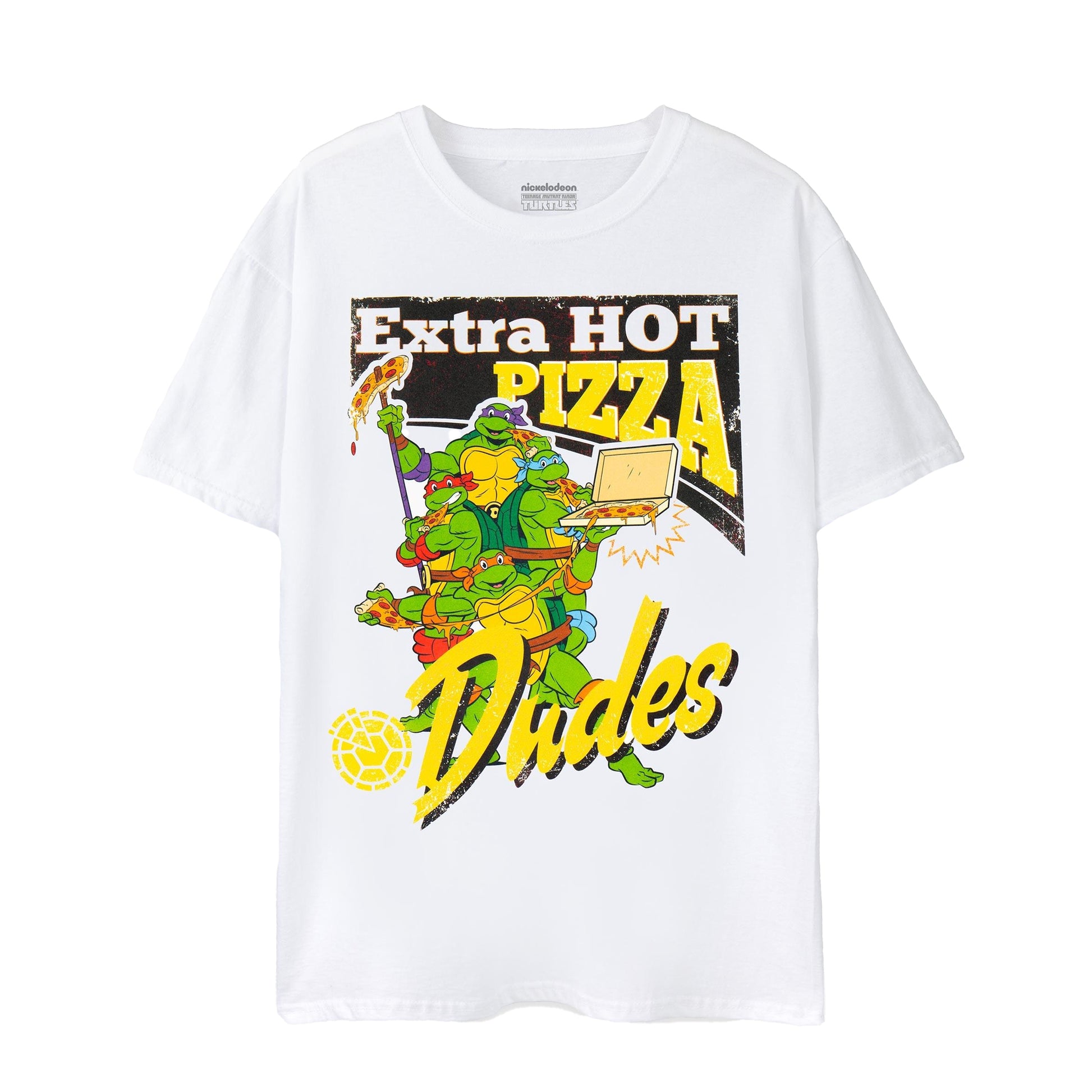 White - Front - Teenage Mutant Ninja Turtles Mens Pizza Dudes T-Shirt