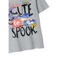 Grey Marl - Side - Rugrats Womens-Ladies I´m Too Cute To Spook T-Shirt