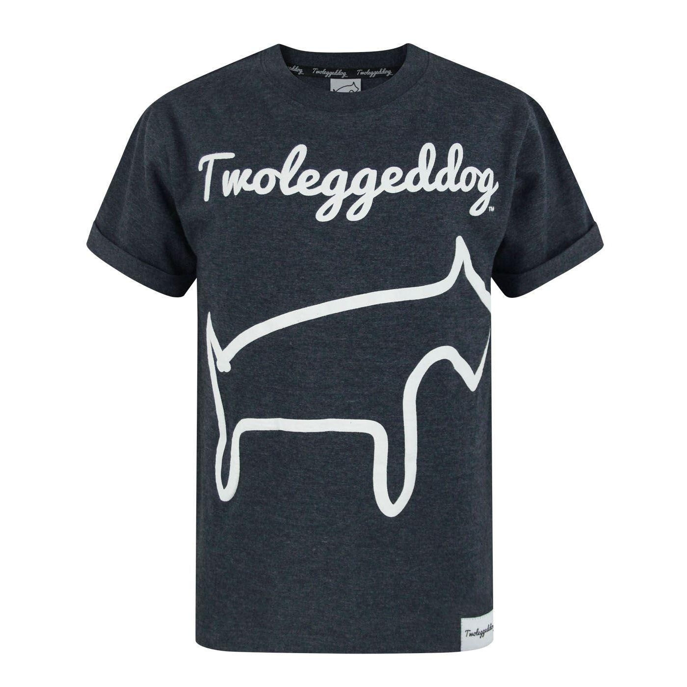Grey - Front - Two Legged Dog Childrens-Kids Puff Print T-Shirt