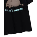 Black-Pastel Blue - Side - Pusheen Womens-Ladies So Lazy Can´t Move T-Shirt