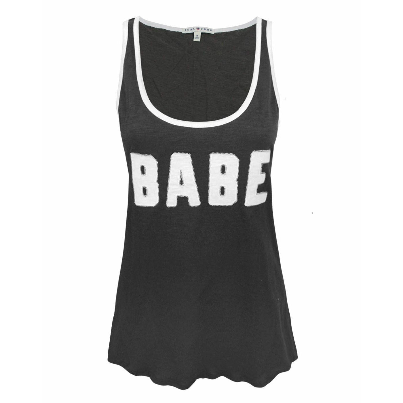 Black - Front - Junk Food Womens-Ladies Babe Tank Top