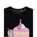 Black - Side - Pusheen Womens-Ladies Let´s Pawty T-Shirt