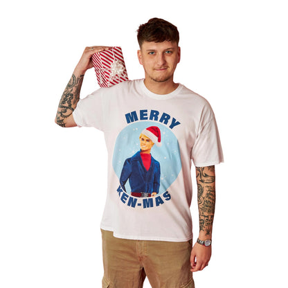 White - Back - Barbie Mens Merry Kenmas T-Shirt