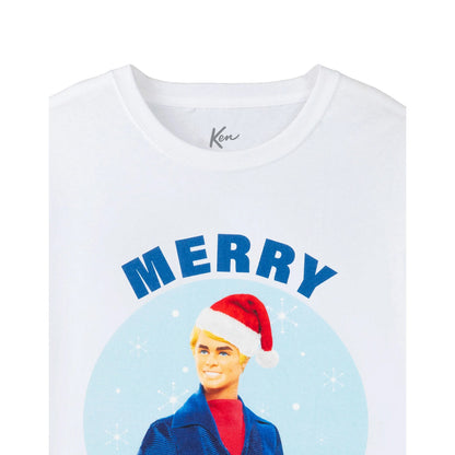 White - Side - Barbie Mens Merry Kenmas T-Shirt