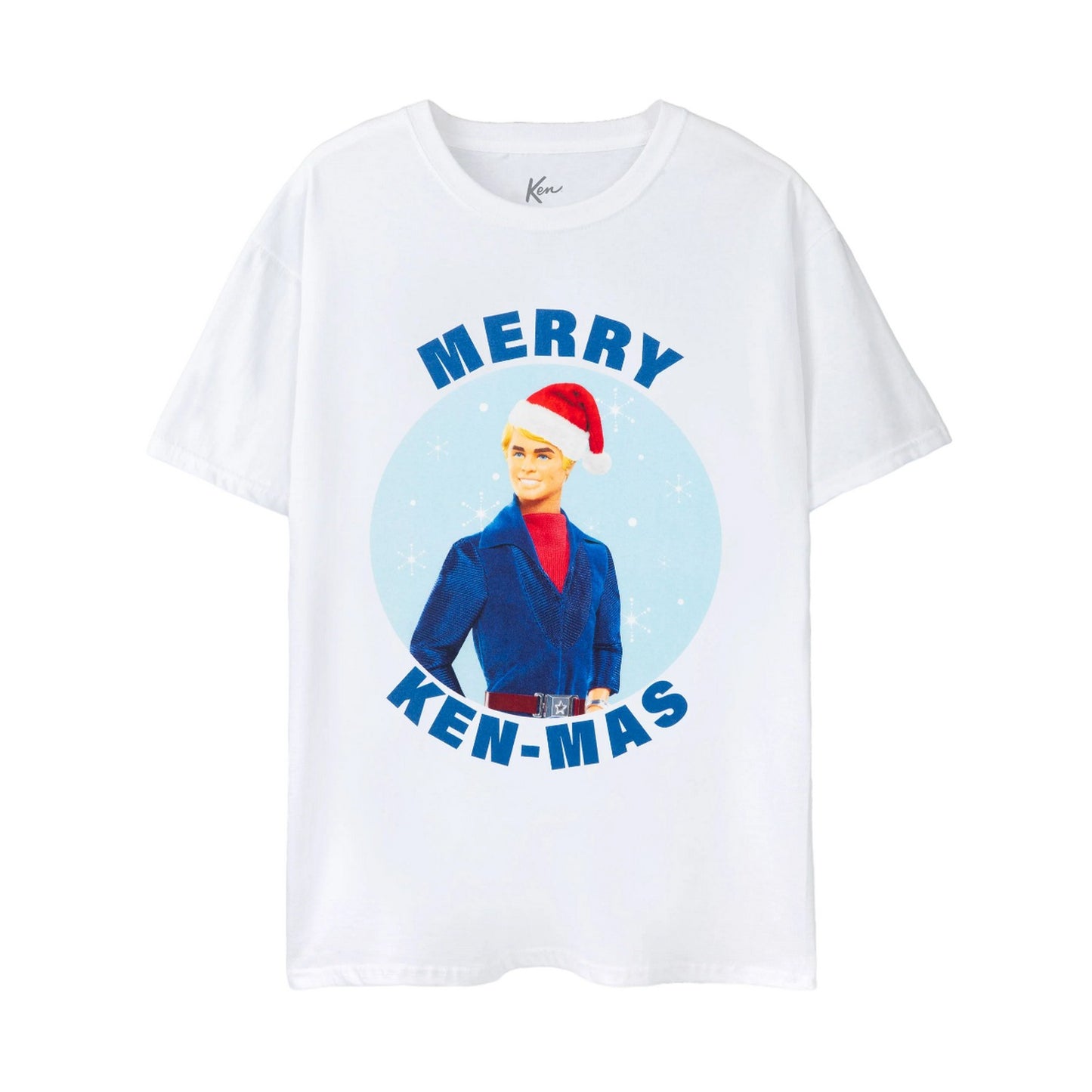 White - Front - Barbie Mens Merry Kenmas T-Shirt