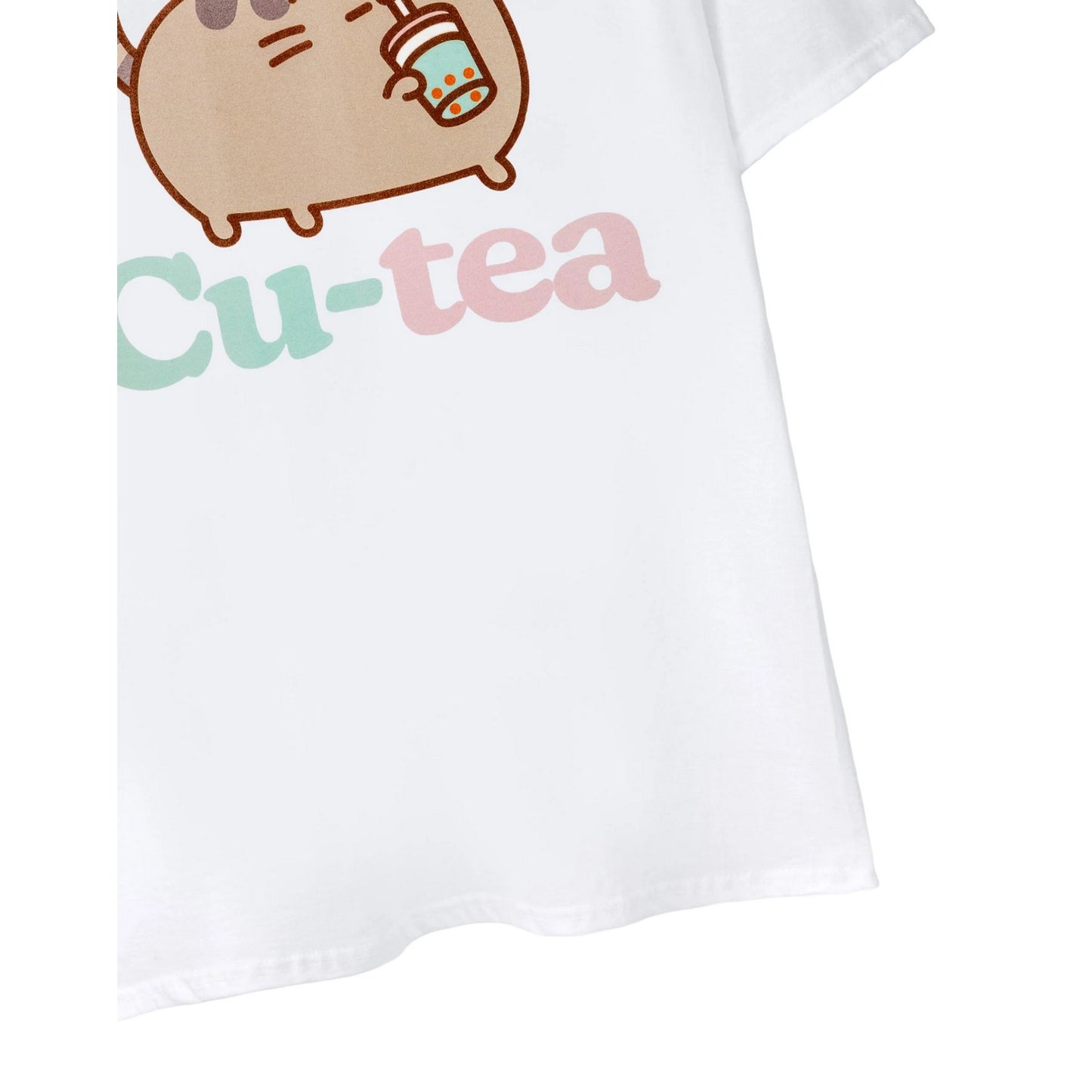 White - Back - Pusheen Womens-Ladies Cutea T-Shirt