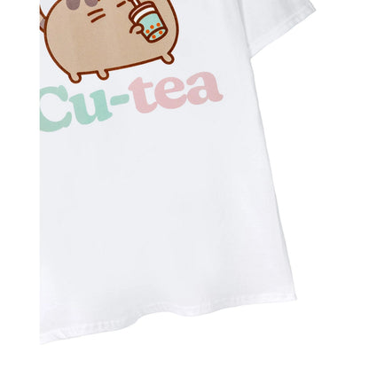 White - Back - Pusheen Womens-Ladies Cutea T-Shirt