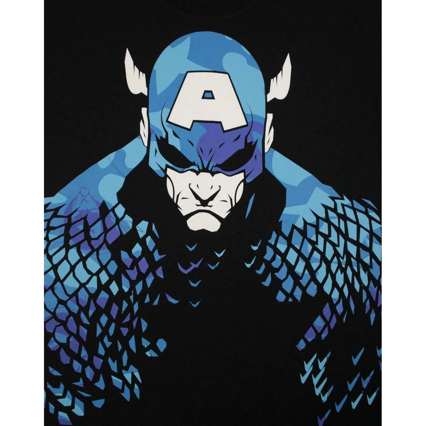Black - Back - Addict Mens Soldier Captain America Camo T-Shirt