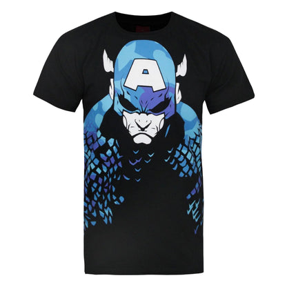 Black - Front - Addict Mens Soldier Captain America Camo T-Shirt