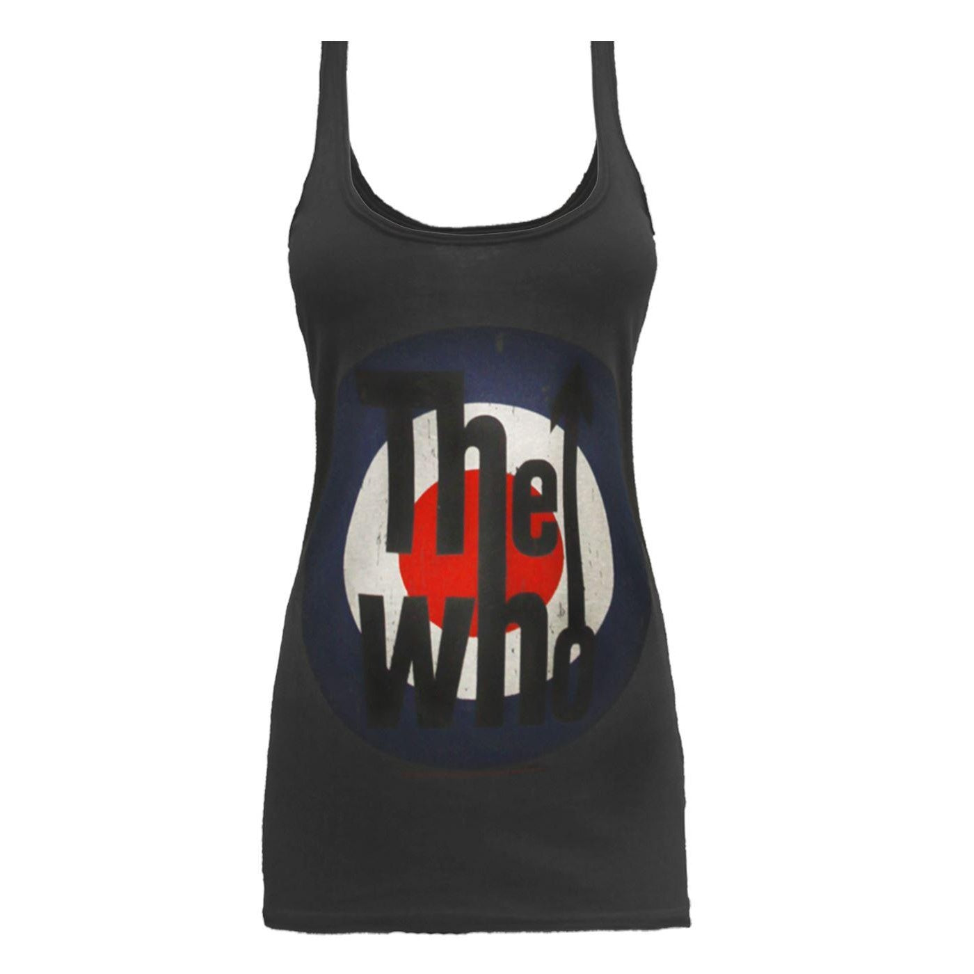 Charcoal - Front - Amplified Womens-Ladies Target The Who Vest Top
