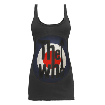 Charcoal - Front - Amplified Womens-Ladies Target The Who Vest Top