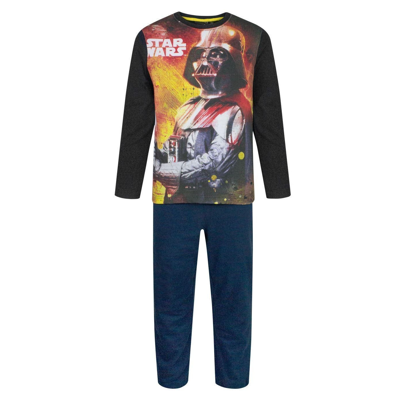 Black-Navy - Front - Star Wars Boys Darth Vader Pyjama Set