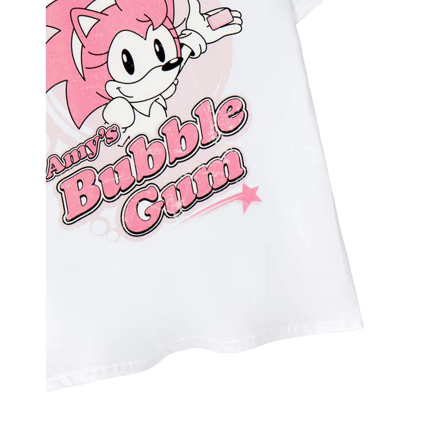 White - Back - Sonic The Hedgehog Womens-Ladies Amy´s Bubblegum Short-Sleeved T-Shirt