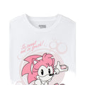 White - Side - Sonic The Hedgehog Womens-Ladies Amy´s Bubblegum Short-Sleeved T-Shirt