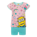Pink-Blue - Front - Despicable Me Childrens-Kids Tom Short Pyjama Set