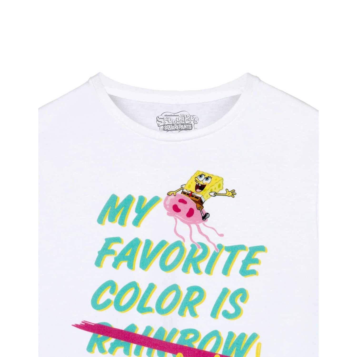 White - Back - SpongeBob SquarePants Girls Jelly Fish T-Shirt