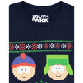 Navy - Back - South Park Mens Fair Isle Christmas T-Shirt