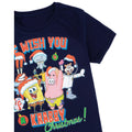 Navy - Back - SpongeBob SquarePants Childrens-Kids Krabby Christmas T-Shirt
