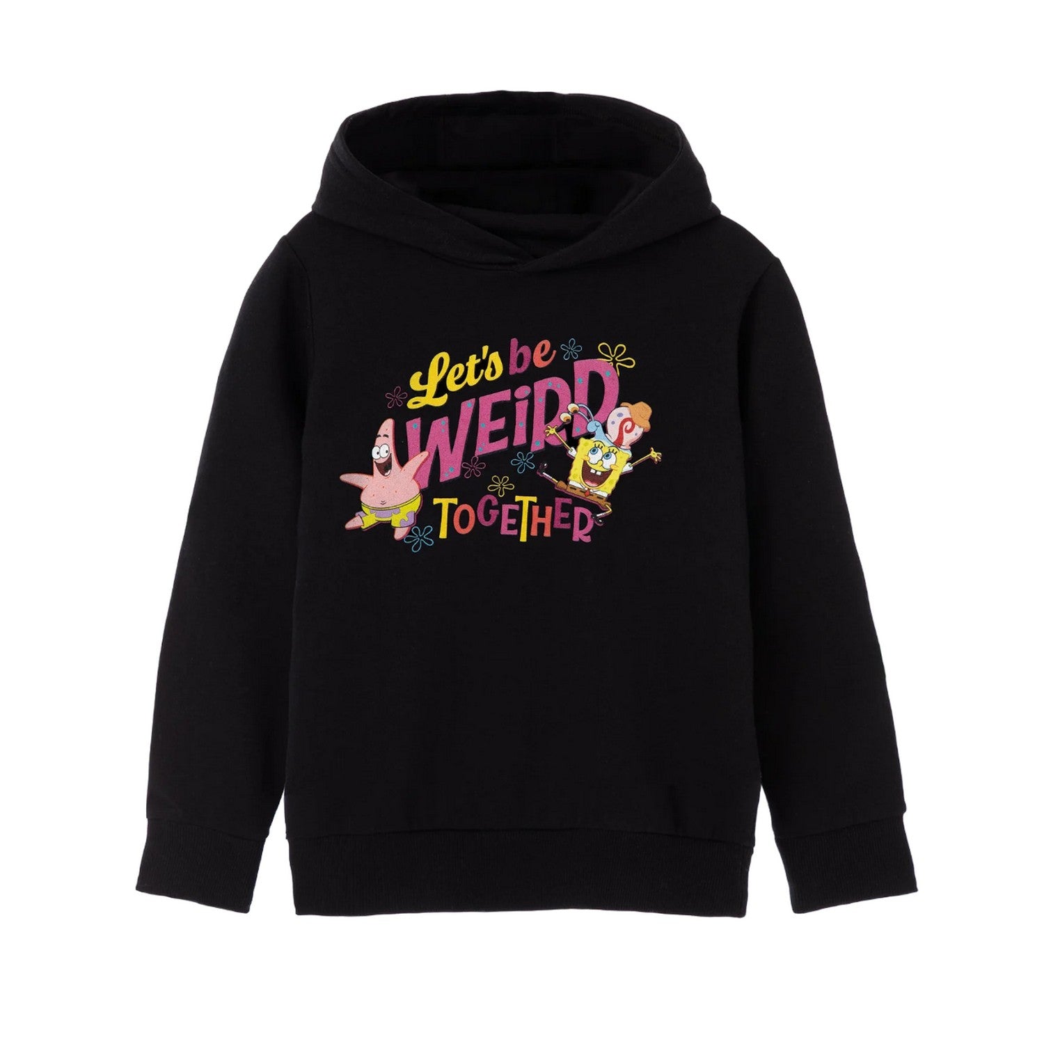 Black - Front - SpongeBob SquarePants Girls Let´s Be Weird Together Hoodie