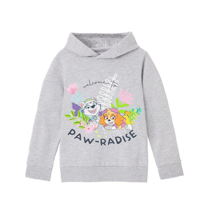 Grey Marl - Front - Paw Patrol Girls Paw-Radise Hoodie