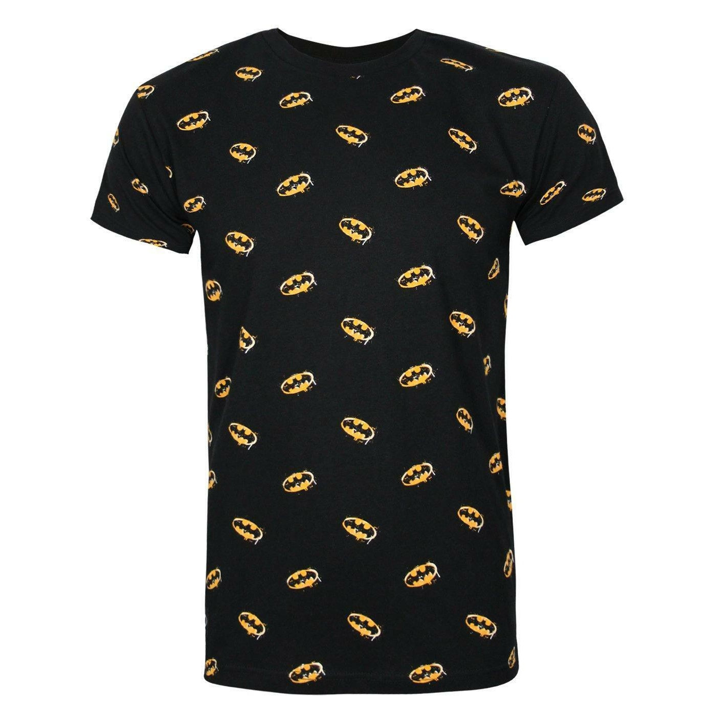Black - Front - Batman Mens Repeat Logo T-Shirt