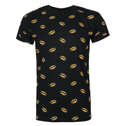 Black - Front - Batman Mens Repeat Logo T-Shirt