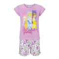 Bubblegum Pink-White - Front - Disney Princess Girls Believe In Yourself Short Pyjama Set