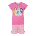 Vibrant Pink-Pale Pink - Front - Disney Princess Girls Kindness Short Pyjama Set